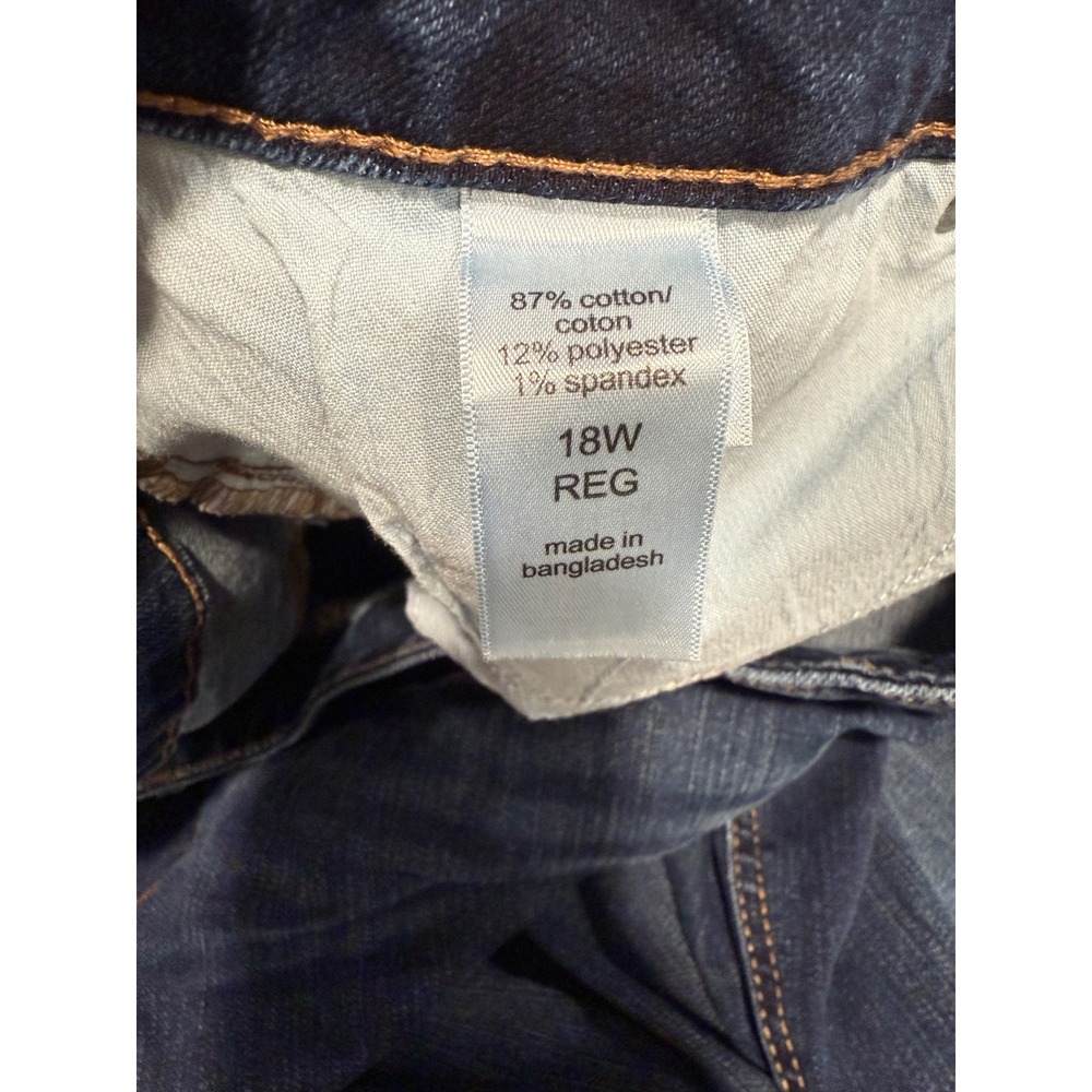 m jeans by maurices Mid Rise Dark Wash Bootcut‎ Denim Jeans Women's Size 18W - Picture 9 of 10